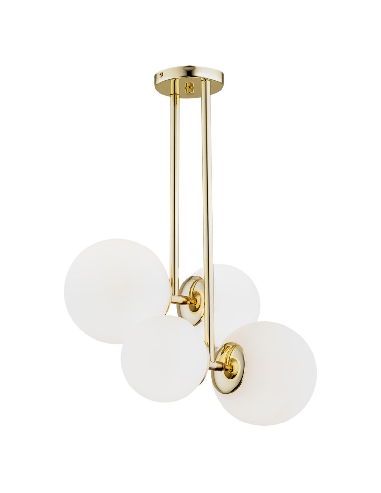 Pendant lamps - Argon MORITZ 4 fl. pendant lamp 4x15W (max) opal mat brass 1743 - product kolory-swiatla.pl 1
