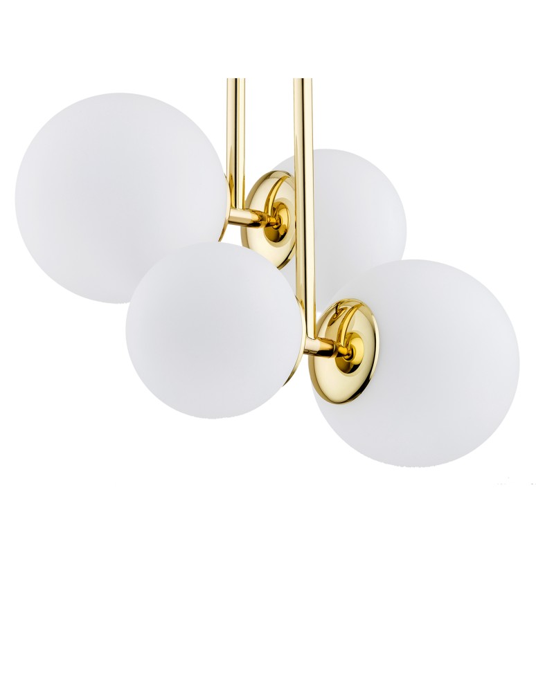 Pendant lamps - Argon MORITZ 4 fl. pendant lamp 4x15W (max) opal mat brass 1743 - product kolory-swiatla.pl 3