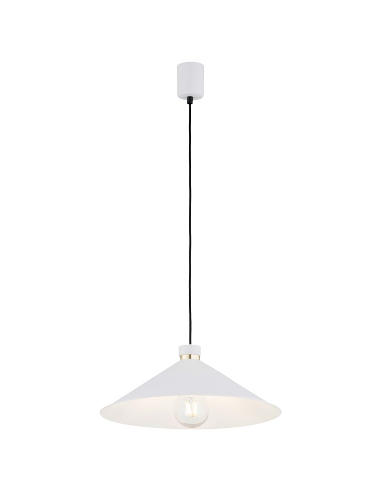 Industrial pendant lamps - Argon NASHVILLE pendant lamp 1 pł. 1x15W (max) white structure brass elements 4693 - product kolory-swiatla.pl 1