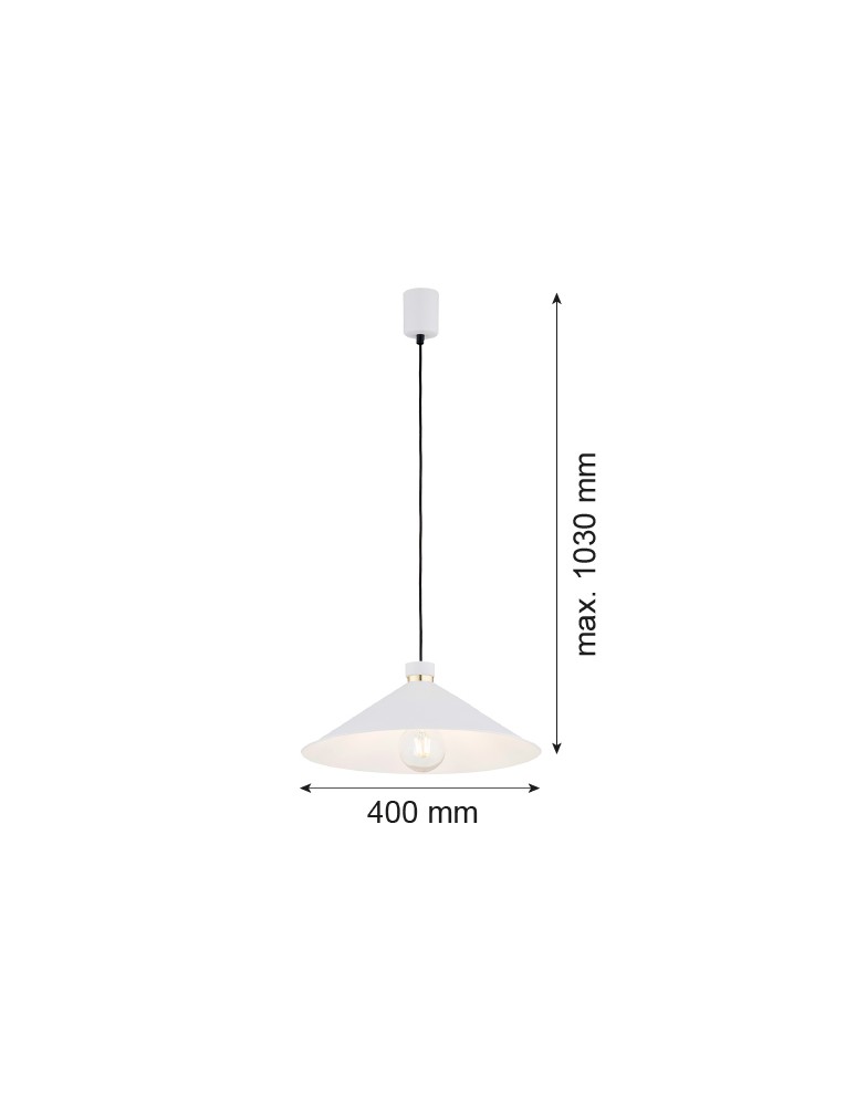Industrial pendant lamps - Argon NASHVILLE pendant lamp 1 pł. 1x15W (max) white structure brass elements 4693 - product kolory-swiatla.pl 6