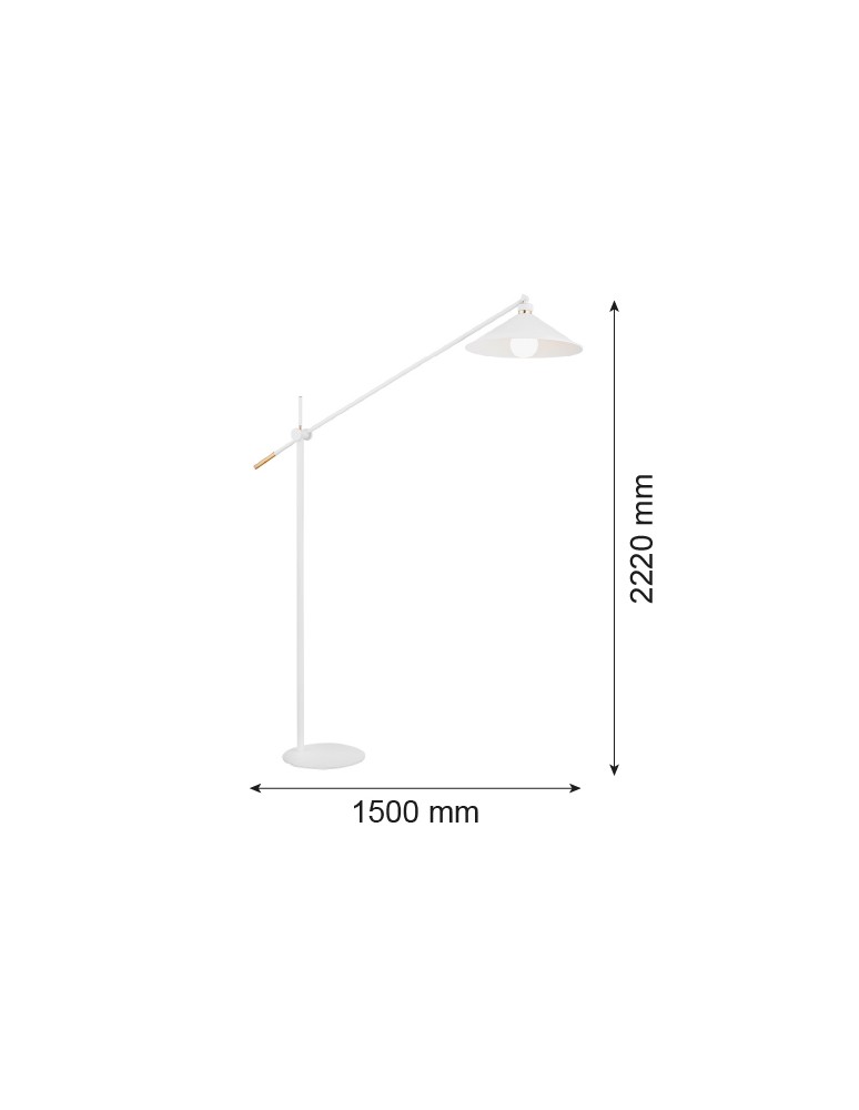 Broken floor lamps - Argon NASHVILLE floor lamp 1 pł. 1x15W (max) white structure brass elements 4731 - product kolory-swiatla.pl 6