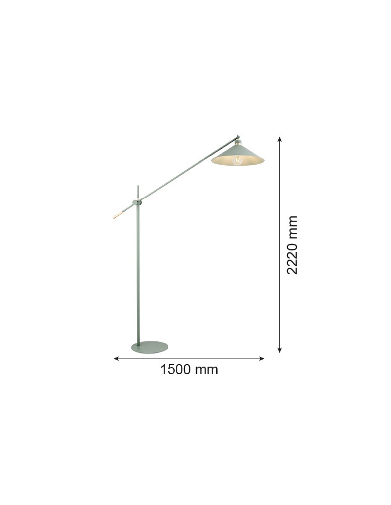 Broken floor lamps - Argon NASHVILLE floor lamp 1 pł. 1x15W (max) sage structure brass elements 4733 - product kolory-swiatla.pl 6