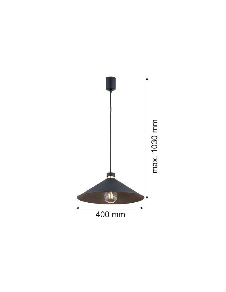 Industrial pendant lamps - Argon NASHVILLE pendant lamp 1 pł. 1x15W (max) black structure brass elements 4695 - product kolory-swiatla.pl 6