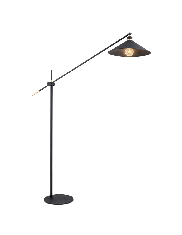 Broken floor lamps - Argon NASHVILLE floor lamp 1 pł. 1x15W (max) black structure brass elements 4732 - product kolory-swiatla.pl 1