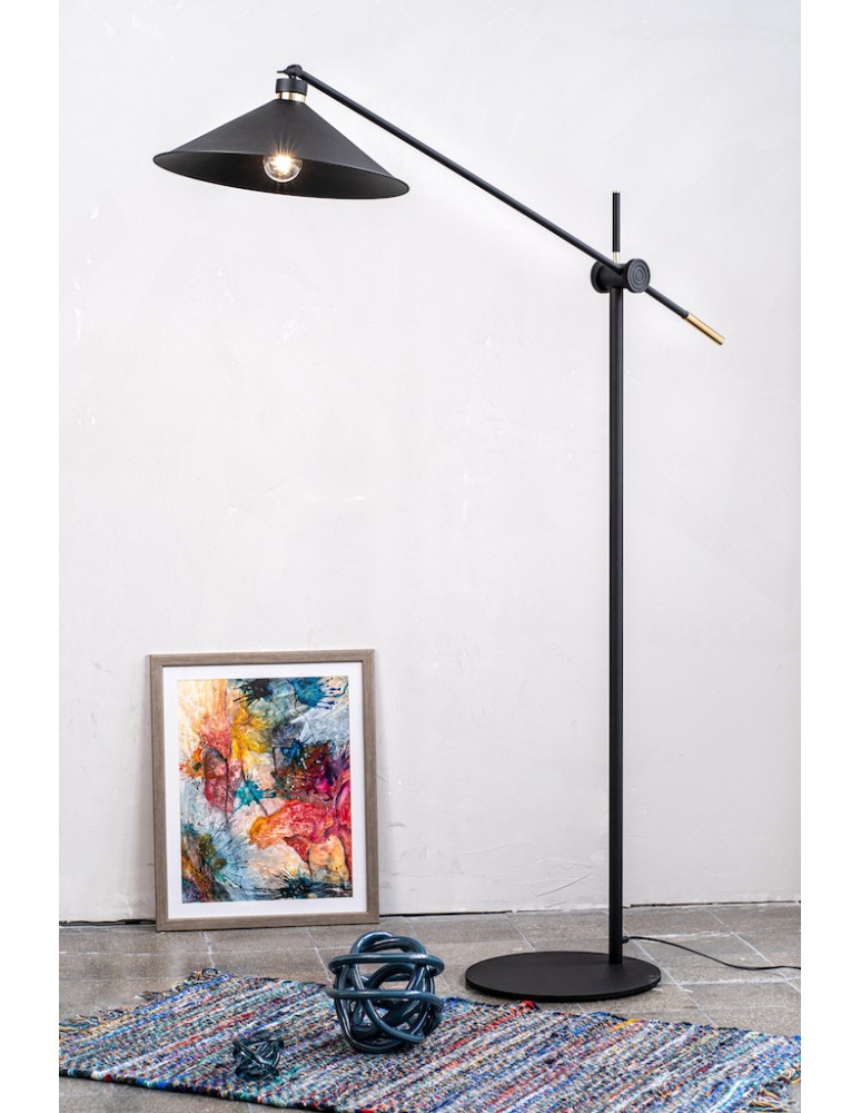 Broken floor lamps - Argon NASHVILLE floor lamp 1 pł. 1x15W (max) black structure brass elements 4732 - product kolory-swiatla.pl 6