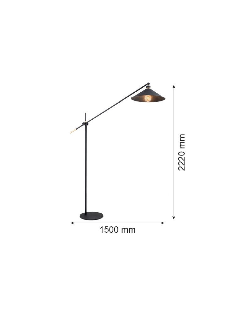 Broken floor lamps - Argon NASHVILLE floor lamp 1 pł. 1x15W (max) black structure brass elements 4732 - product kolory-swiatla.pl 7