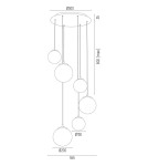 Argon OPTICA lampa wisząca 6 pł. na okrągłej podsufitce 6x15W (max) lister grafit chrom 2529