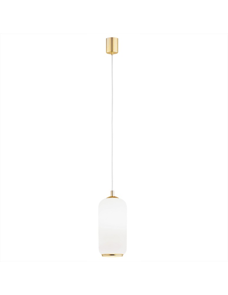 Single pendant lamps - Argon PALLADO 1 fl. pendant lamp 1x15W (max) opal matt brass 4993 - product kolory-swiatla.pl 1
