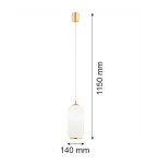 Single pendant lamps - Argon PALLADO 1 fl. pendant lamp 1x15W (max) opal matt brass 4993 - product 5