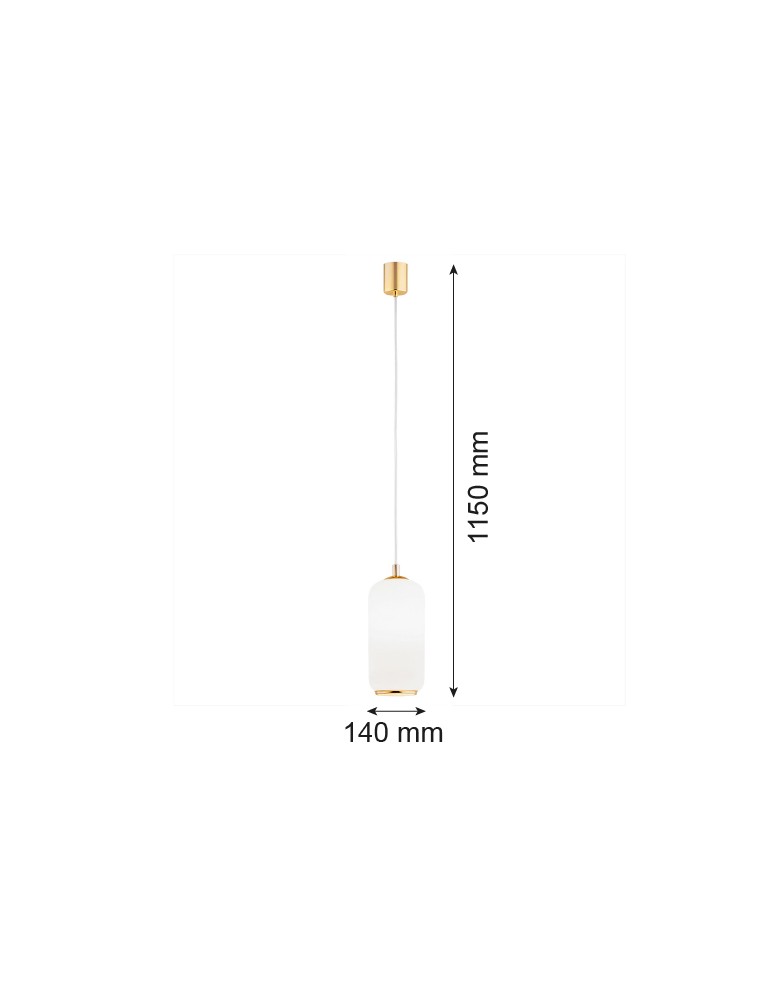 Single pendant lamps - Argon PALLADO 1 fl. pendant lamp 1x15W (max) opal matt brass 4993 - product kolory-swiatla.pl 5