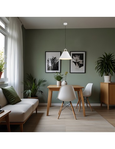 Argon ORTE lampa wisząca 1 pł. 1x15W (max) biały struktura elementy mosiądzowane 4914 - produkt 2