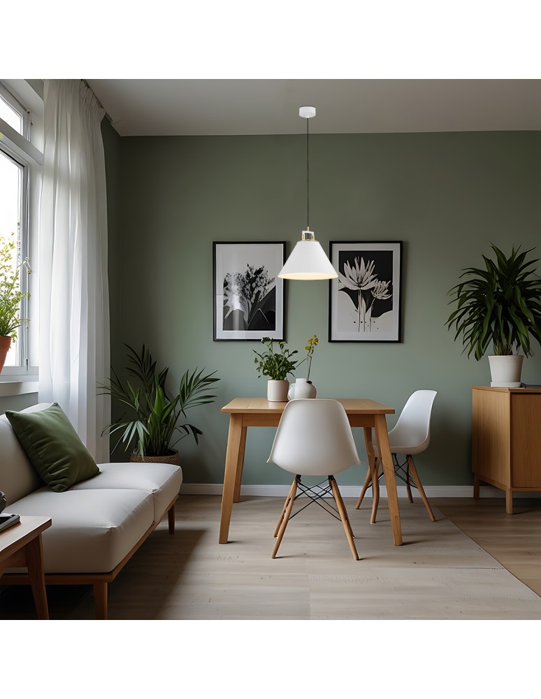 Industrial pendant lamps - Argon ORTE pendant lamp 1 pł. 1x15W (max) white structure brass elements 4914 - product kolory-swiatla.pl 2