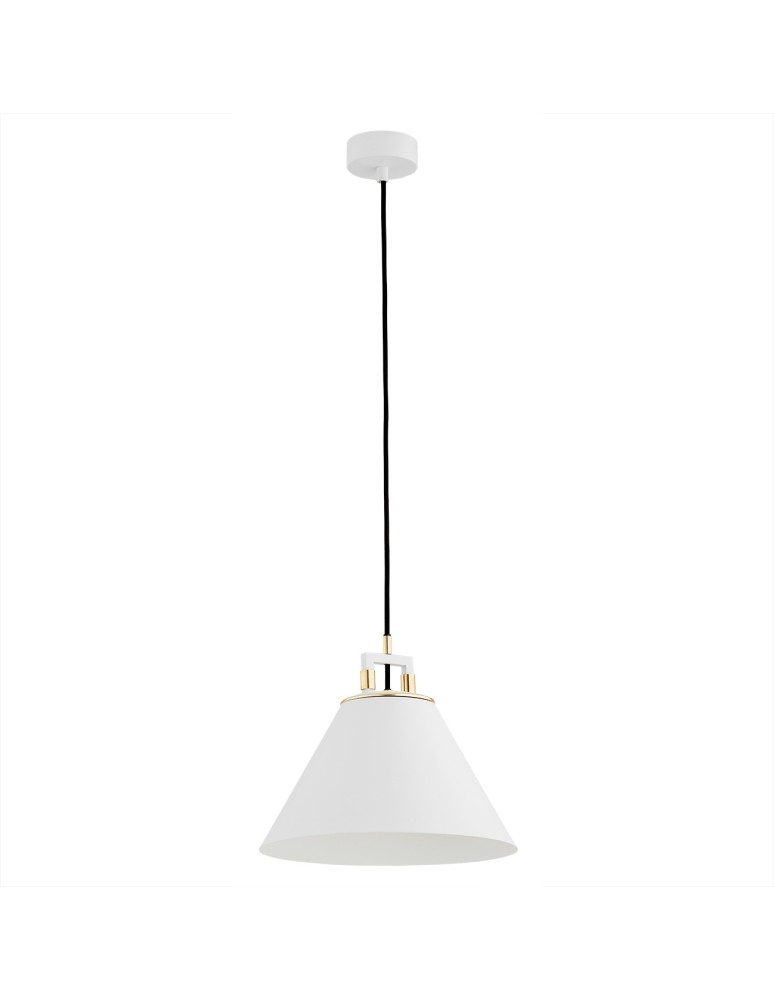 Industrial pendant lamps - Argon ORTE pendant lamp 1 pł. 1x15W (max) white structure brass elements 4914 - product kolory-swiatla.pl 3