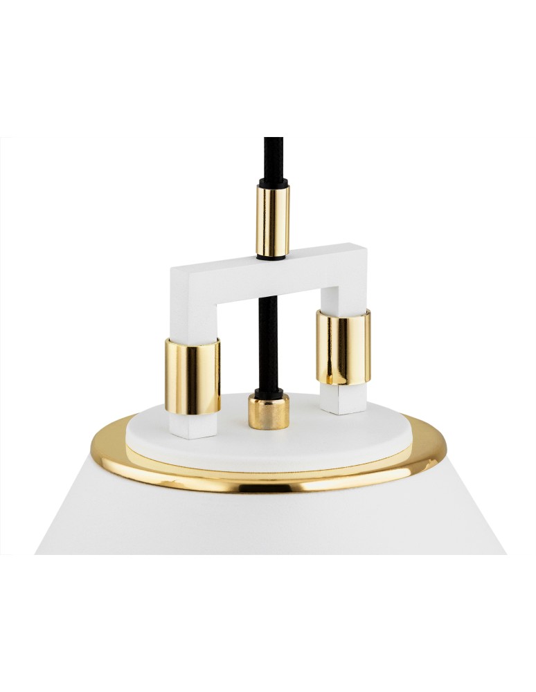 Industrial pendant lamps - Argon ORTE pendant lamp 1 pł. 1x15W (max) white structure brass elements 4914 - product kolory-swiatla.pl 5