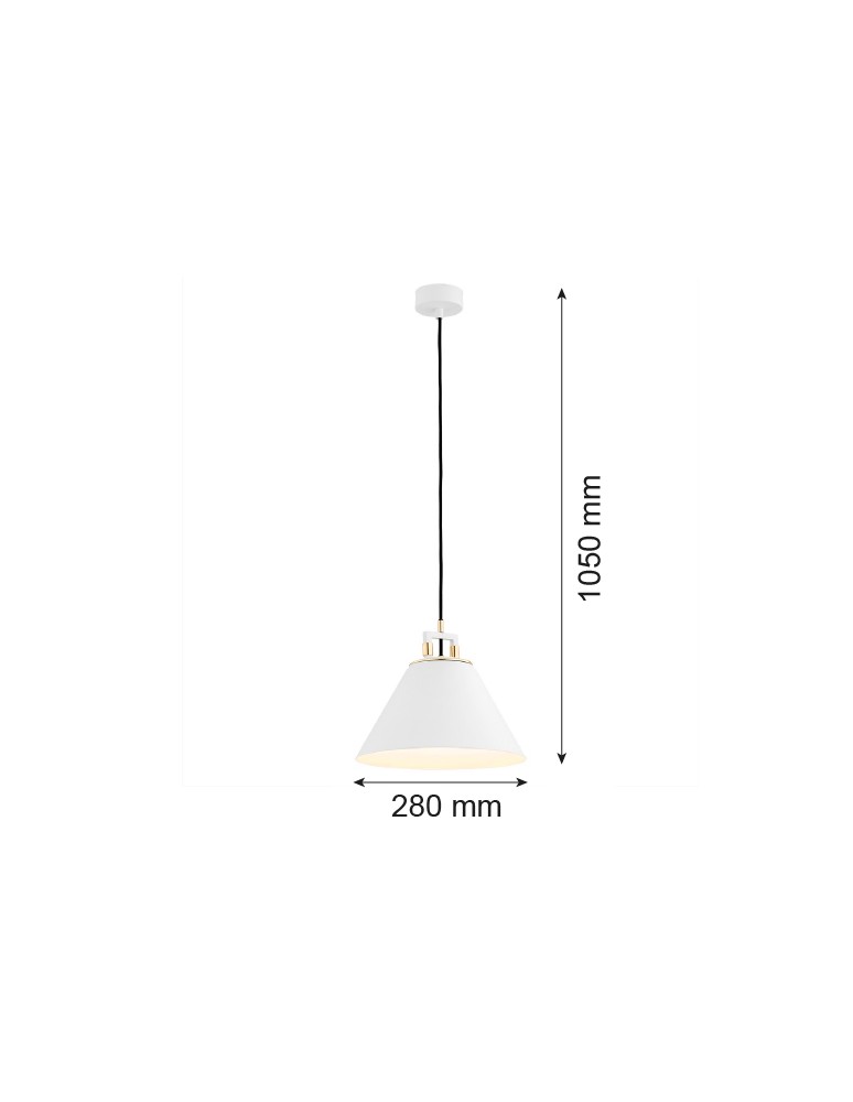Industrial pendant lamps - Argon ORTE pendant lamp 1 pł. 1x15W (max) white structure brass elements 4914 - product kolory-swiatla.pl 7