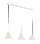 Argon ORTE lampa wisząca 3 pł. 3x15W (max) biały struktura elementy mosiądzowane 6173