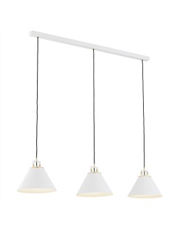 Argon ORTE lampa wisząca 3 pł. 3x15W (max) biały struktura elementy mosiądzowane 6173