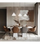 Argon ORTE lampa wisząca 3 pł. 3x15W (max) biały struktura elementy mosiądzowane 6173