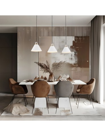 Argon ORTE lampa wisząca 3 pł. 3x15W (max) biały struktura elementy mosiądzowane 6173 - produkt 2