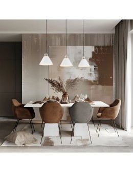 Argon ORTE lampa wisząca 3 pł. 3x15W (max) biały struktura elementy mosiądzowane 6173 - produkt 2