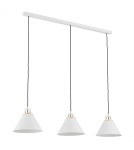 Argon ORTE lampa wisząca 3 pł. 3x15W (max) biały struktura elementy mosiądzowane 6173