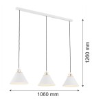 Argon ORTE lampa wisząca 3 pł. 3x15W (max) biały struktura elementy mosiądzowane 6173