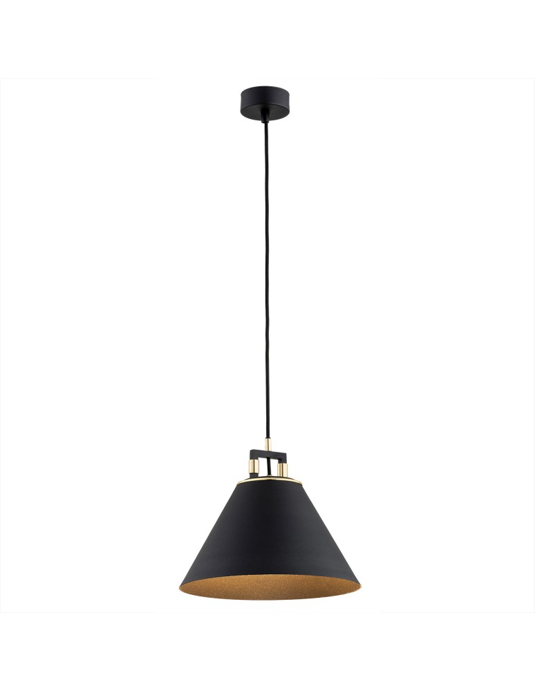 Industrial pendant lamps - Argon ORTE pendant lamp 1 pł. 1x15W (max) black structure brass elements 4915 - product kolory-swiatla.pl 1