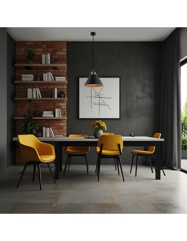 Argon ORTE pendant lamp 1 pł. 1x15W (max) black structure brass elements 4915 - product 2