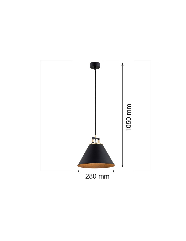 Industrial pendant lamps - Argon ORTE pendant lamp 1 pł. 1x15W (max) black structure brass elements 4915 - product kolory-swiatla.pl 7