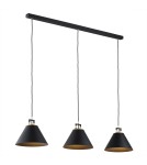Pendant lamps - Argon ORTE 3 fl. pendant lamp 3x15W (max) black structure brass elements 6174 - product 1