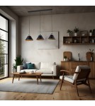 Argon ORTE lampa wisząca 3 pł. 3x15W (max) czarny struktura elementy mosiądzowane 6174