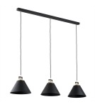 Argon ORTE lampa wisząca 3 pł. 3x15W (max) czarny struktura elementy mosiądzowane 6174