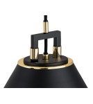 Argon ORTE lampa wisząca 3 pł. 3x15W (max) czarny struktura elementy mosiądzowane 6174