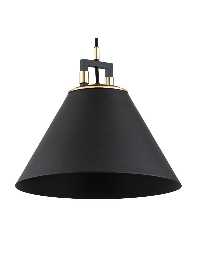 Pendant lamps - Argon ORTE 3 fl. pendant lamp 3x15W (max) black structure brass elements 6174 - product kolory-swiatla.pl 5
