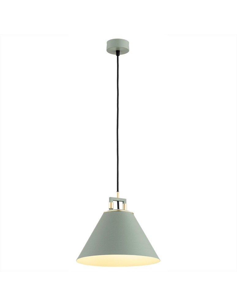 Industrial pendant lamps - Argon ORTE pendant lamp 1 pł. 1x15W (max) sage structure brass elements 4916 - product kolory-swiatla.pl 1