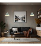 Industrial pendant lamps - Argon ORTE pendant lamp 1 pł. 1x15W (max) sage structure brass elements 4916 - product 2