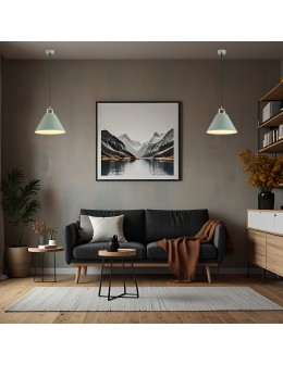 Argon ORTE lampa wisząca 1 pł. 1x15W (max) szałwia struktura elementy mosiądzowane 4916 - produkt 2