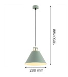 Industrial pendant lamps - Argon ORTE pendant lamp 1 pł. 1x15W (max) sage structure brass elements 4916 - product 6