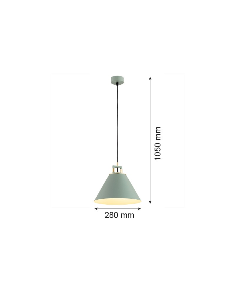 Industrial pendant lamps - Argon ORTE pendant lamp 1 pł. 1x15W (max) sage structure brass elements 4916 - product kolory-swiatla.pl 6