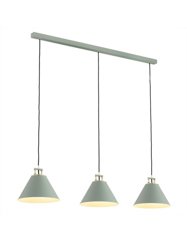 Argon ORTE 3 fl. pendant lamp 3x15W (max) sage structure brass elements 6177