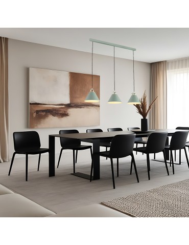Argon ORTE 3 fl. pendant lamp 3x15W (max) sage structure brass elements 6177 - product 2