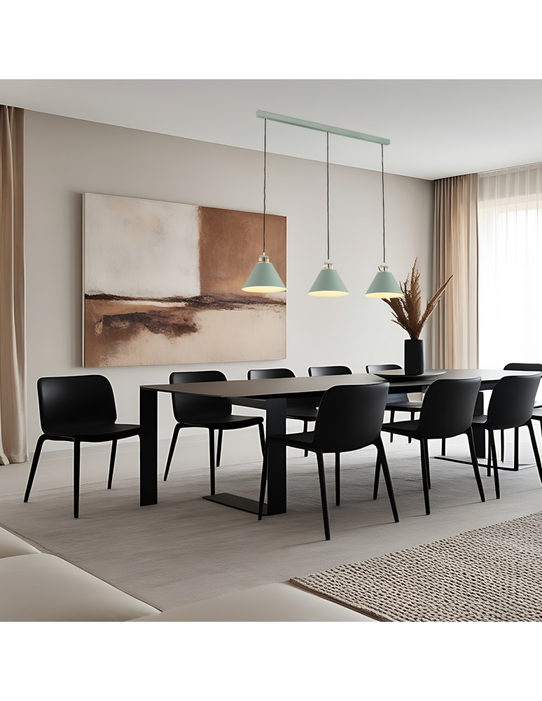 Argon ORTE 3 fl. pendant lamp 3x15W (max) sage structure brass elements 6177