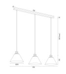 Pendant lamps - Argon ORTE 3 fl. pendant lamp 3x15W (max) sage structure brass elements 6177 - product 6