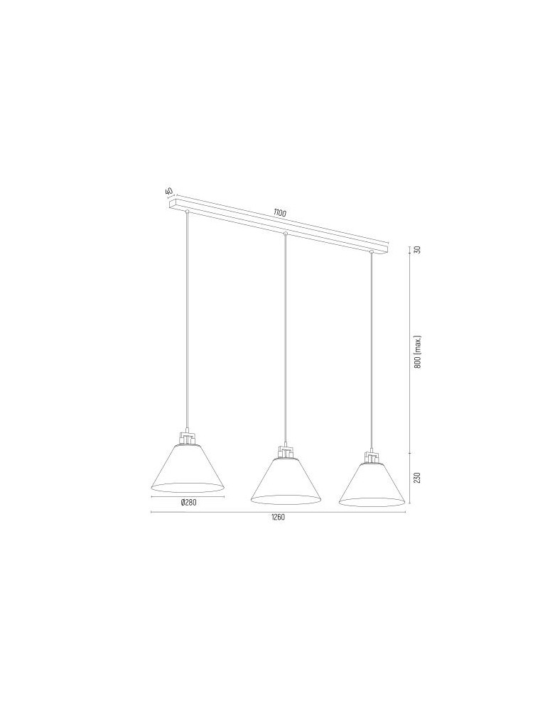 Argon ORTE 3 fl. pendant lamp 3x15W (max) sage structure brass elements 6177