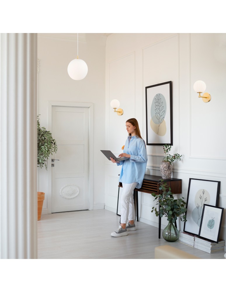 Wall lamps spheres - Argon PALOMA 8502 glass, brass - product kolory-swiatla.pl 3