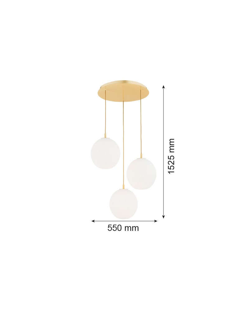 Pendant lamps spheres - Argon PALOMA 6306 glass, brass - product kolory-swiatla.pl 8