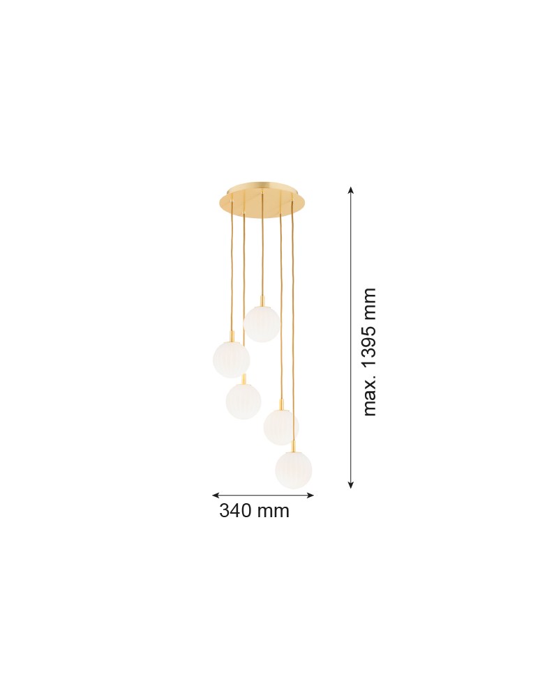 Pendant lamps spheres - Argon PALOMA 2183 glass, brass - product kolory-swiatla.pl 9