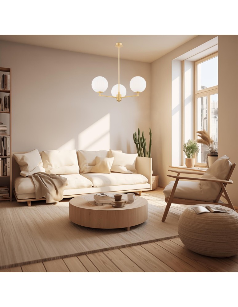 Chandeliers - Argon PALOMA 6307 glass, brass - product kolory-swiatla.pl 3