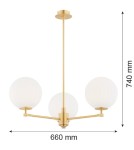 Chandeliers - Argon PALOMA 6307 glass, brass - product 8