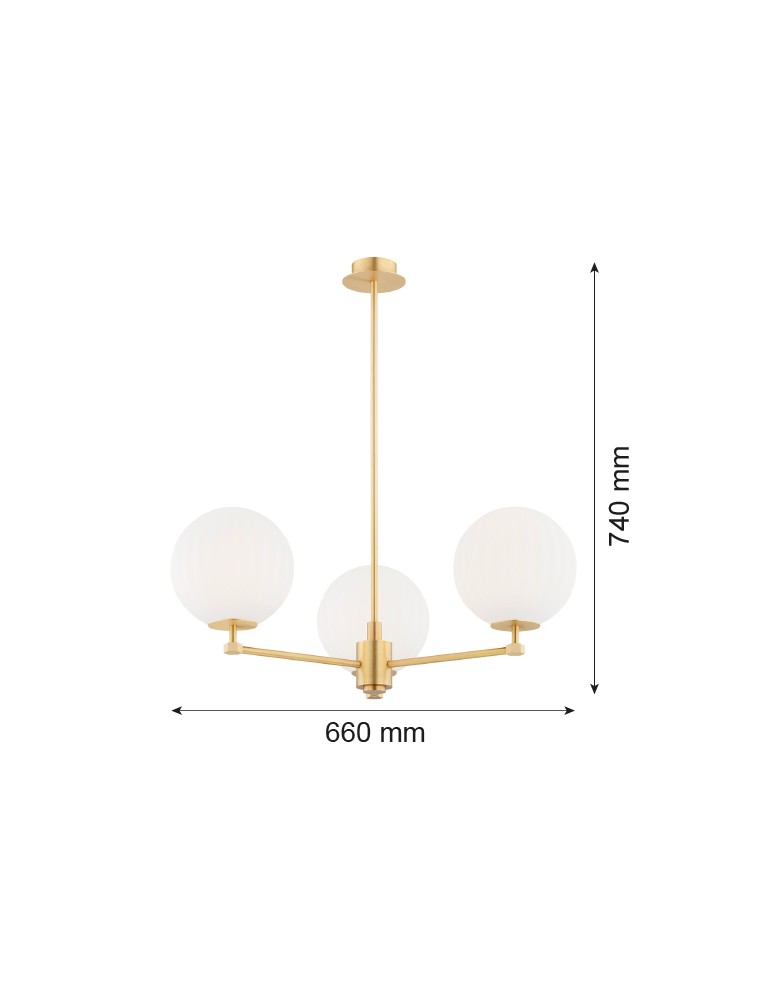 Chandeliers - Argon PALOMA 6307 glass, brass - product kolory-swiatla.pl 8